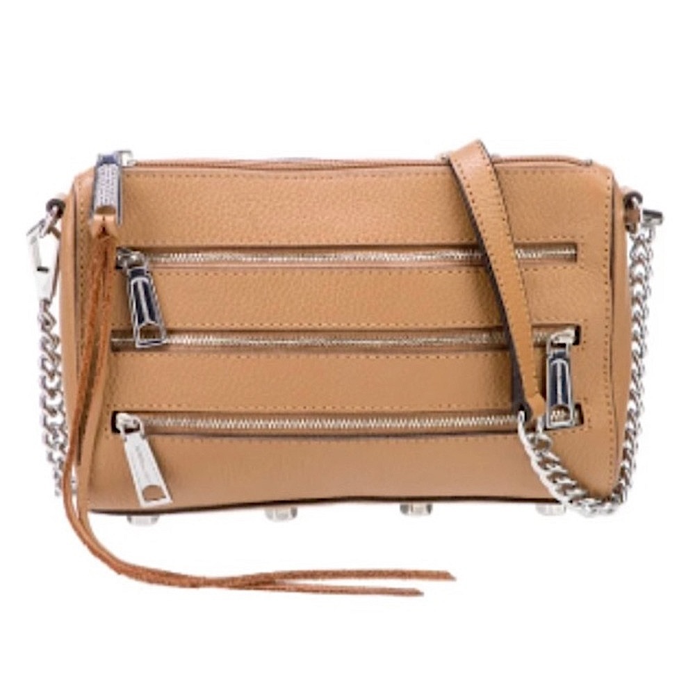 Rebecca Minkoff Pebbled Leather 5-zip crossbody bag BRAND NEW IN SEALED PKG